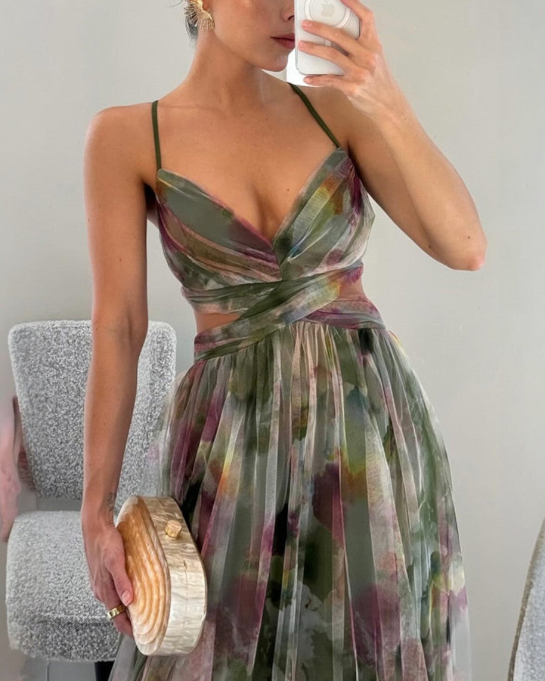 Victoria | Vestido largo con estampado floral encantador