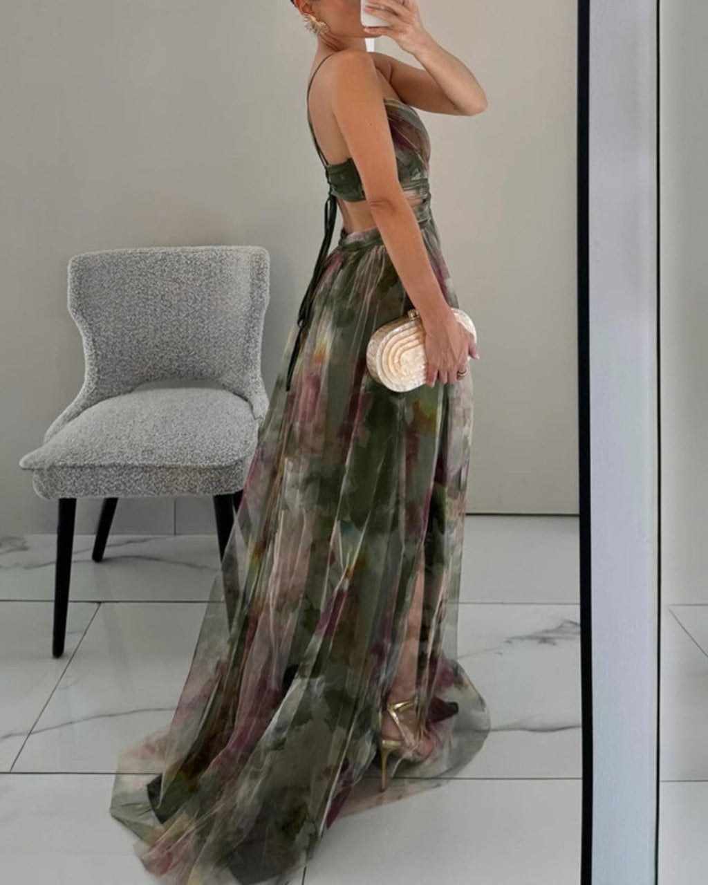 Victoria | Vestido largo con estampado floral encantador