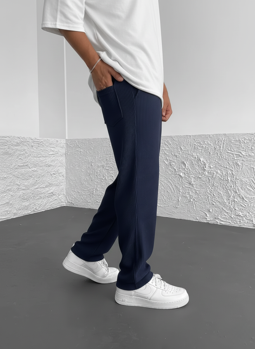Javier | Pantalón acanalado relajado