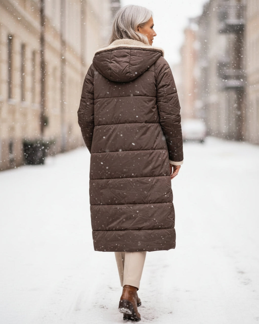 Elena | Abrigo largo reversible sherpa 2 en 1