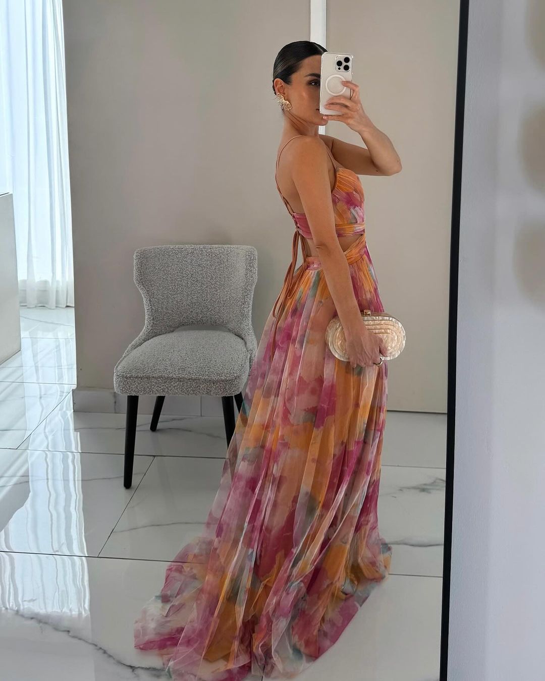 Victoria | Vestido largo con estampado floral encantador