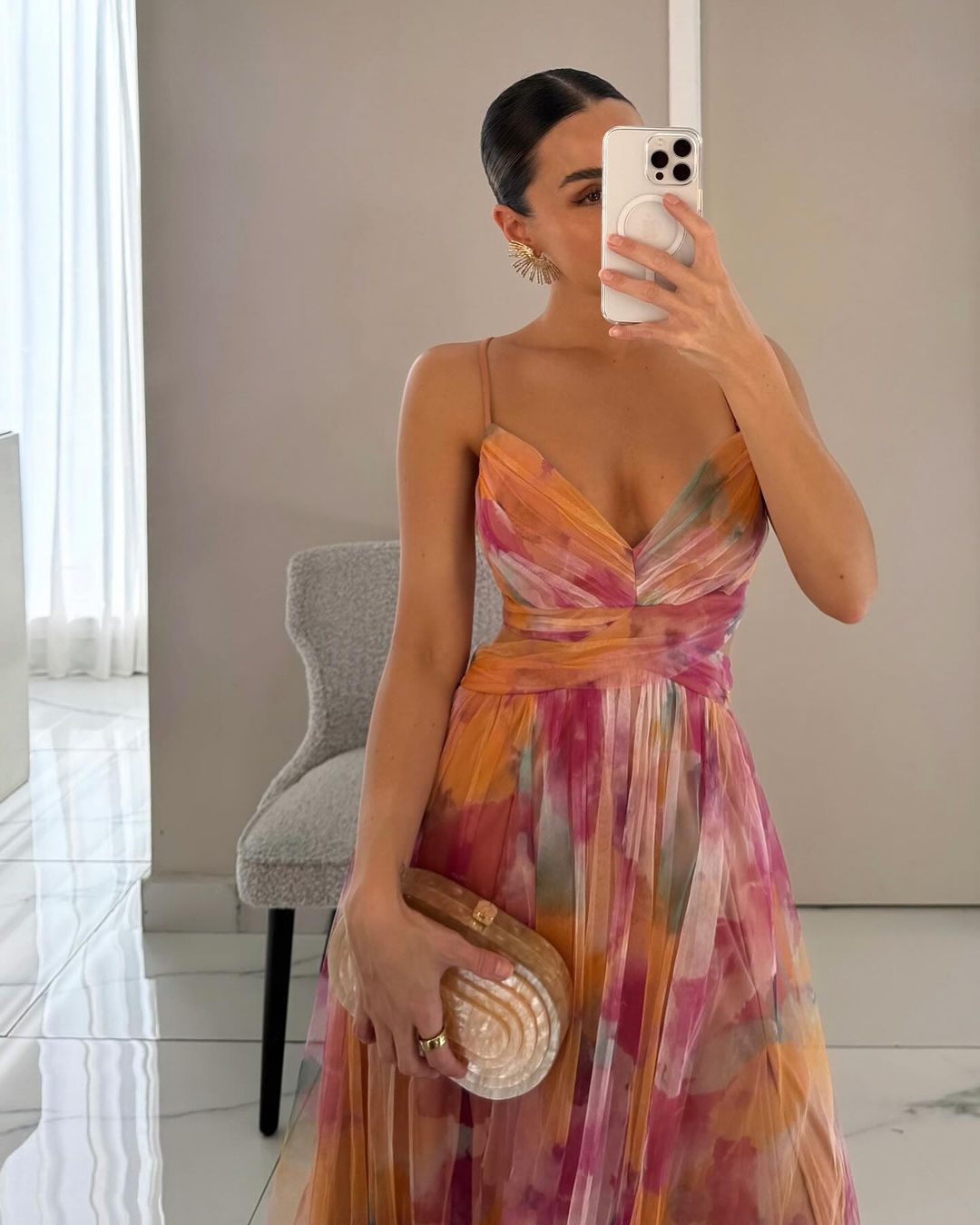 Victoria | Vestido largo con estampado floral encantador