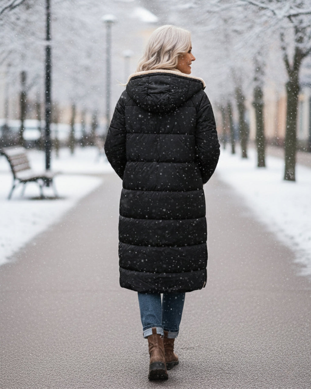 Elena | Abrigo largo reversible sherpa 2 en 1