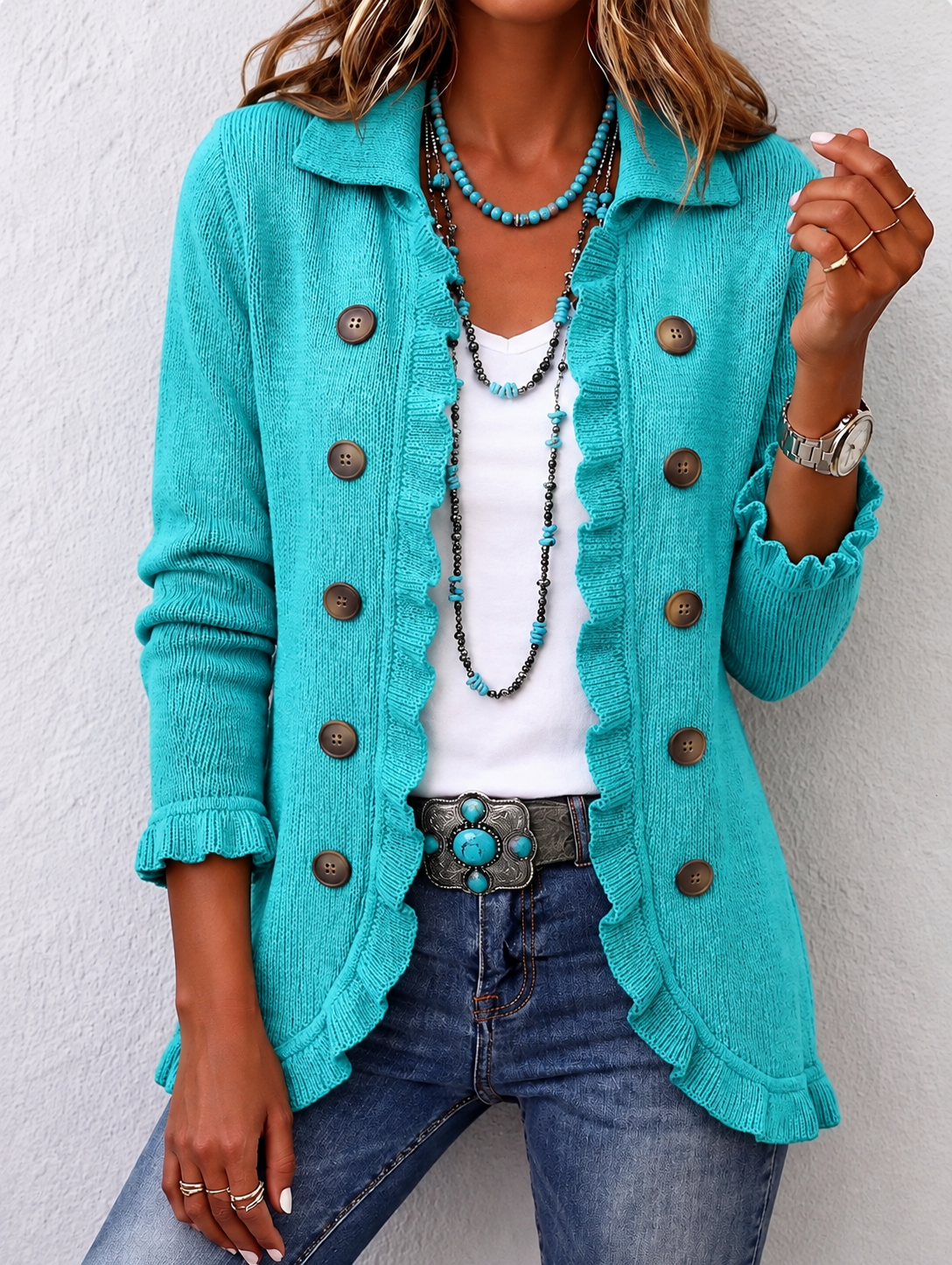 Palmira | Chaqueta elegante con volante y botones
