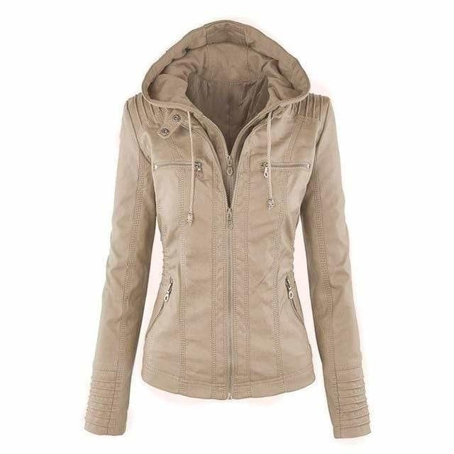Brunella | Chaqueta de cuero con capucha