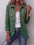 Saveria | Elegante Chaqueta Paisley con Volantes