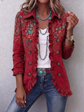 Norina | Elegante chaqueta estampada con refinados volantes