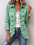 Tullia | Elegante chaqueta de cuadros con refinados volantes