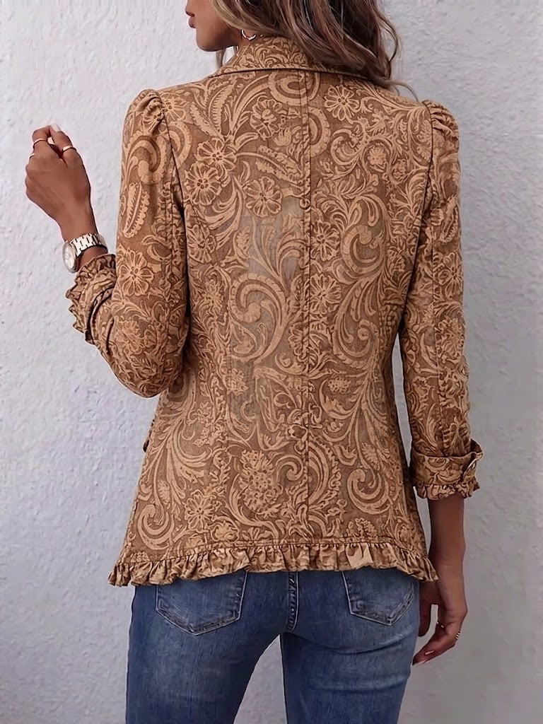 Melania | Chaqueta con estampado ornamental y elegantes volantes