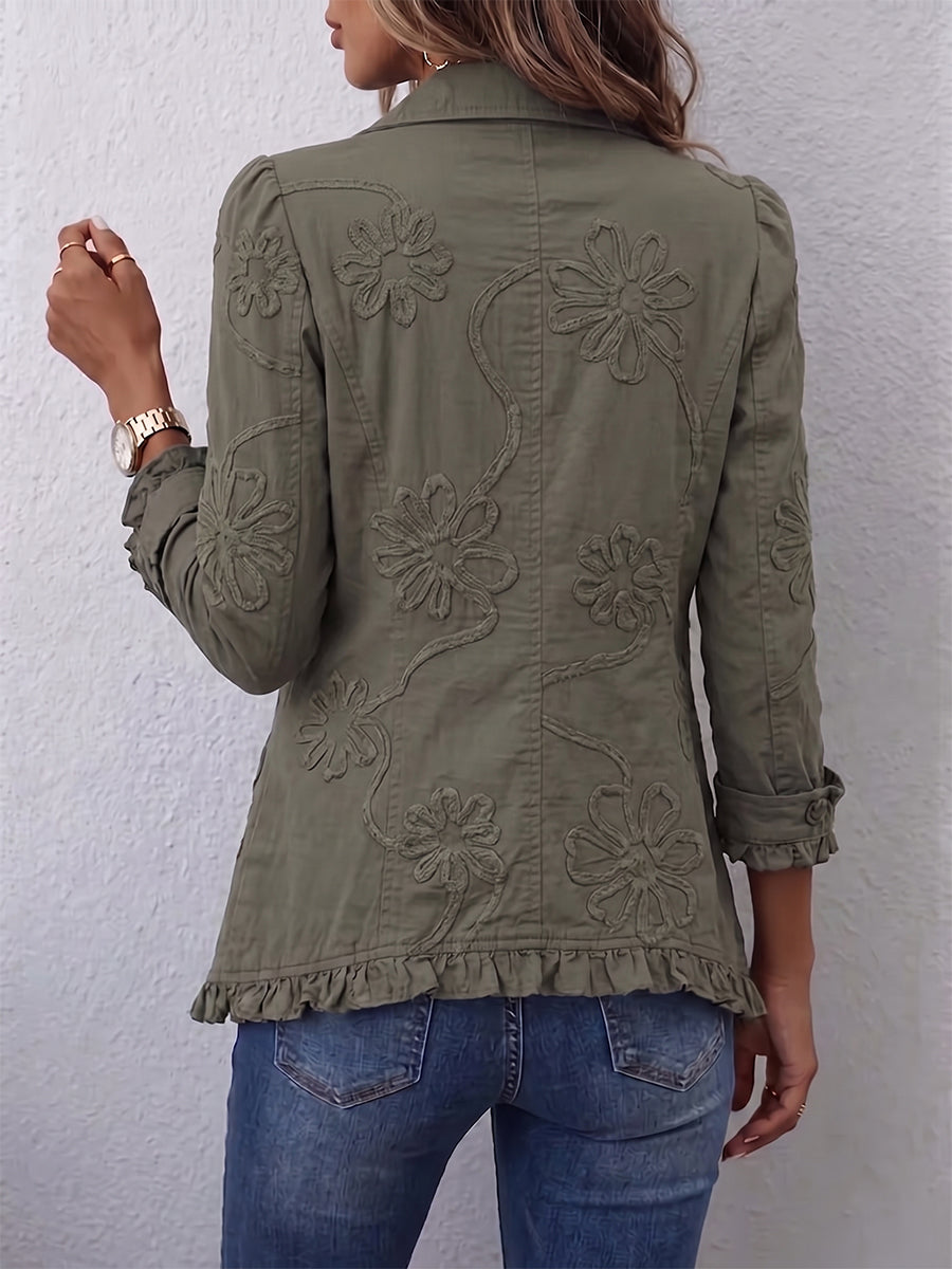 Simonetta | Elegante chaqueta floral con volante