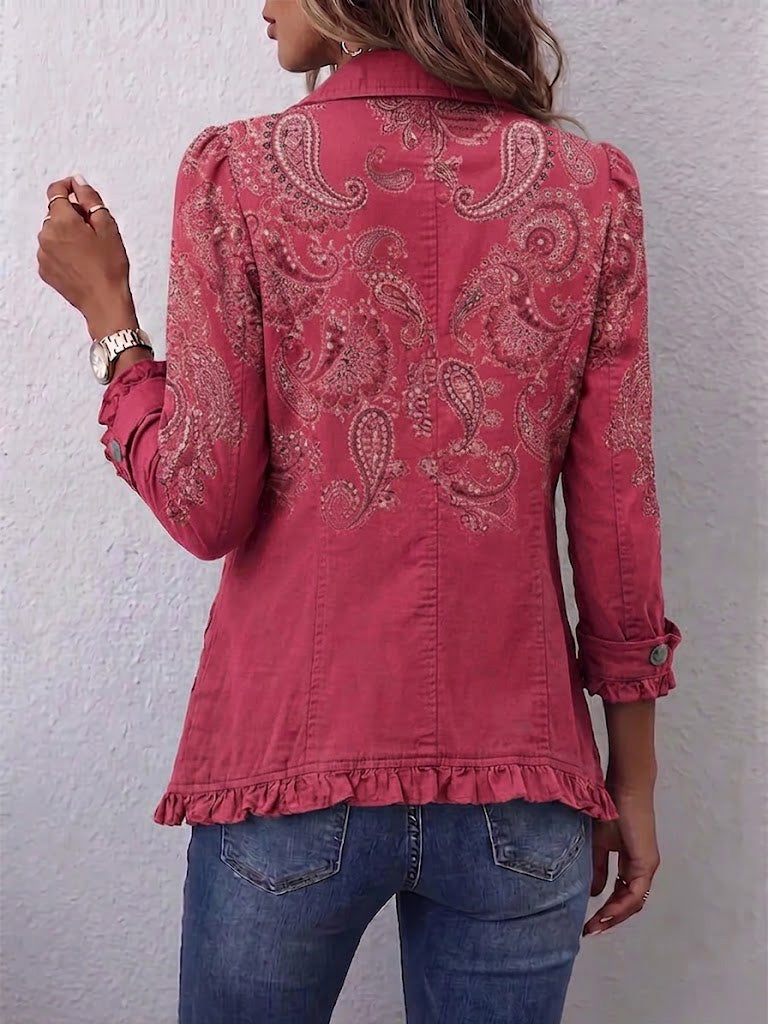 Severina | Elegante Chaqueta Paisley con Volantes