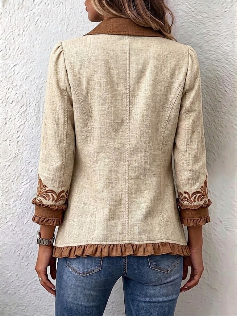 Morena | Chaqueta bordada con elegantes volantes