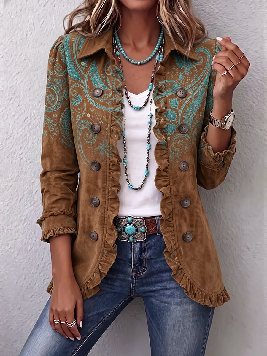 Natalina | Chaqueta estampada de paisley con elegantes volantes