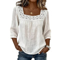 Nelly | Blusa elegante con encaje y escote cuadrado
